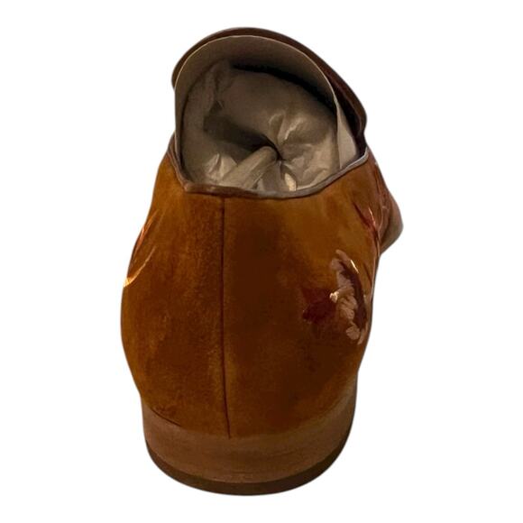 New Johnny Was Freja Embroidered Cognac Suede Leather Loafers Size 6.5 NIB - Picture 4 of 8